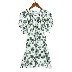 Tropical Green and White Mini Dress